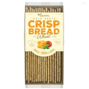 krehké pšeničné plátky so syrom, paradajkami a bazalkou 130 g