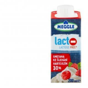 bezlaktózová smotana na šľahanie 30% meggle 200ml