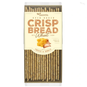 krehké pšeničné plátky so syrom a cesnakom 130 g