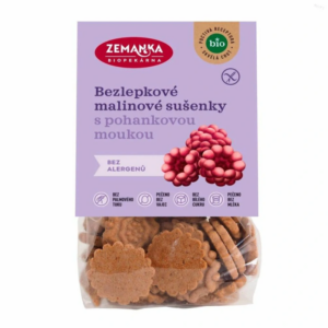 bezlepkové malinové sušienky s pohánkovou múkou bio biopekárna zemanka 100g