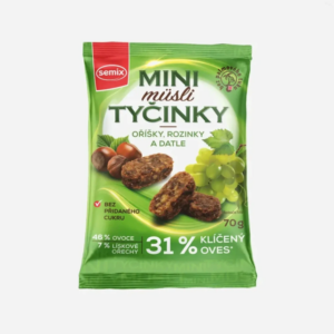 semix mini müsli tyčinky s orieškami bez lepku 70 g