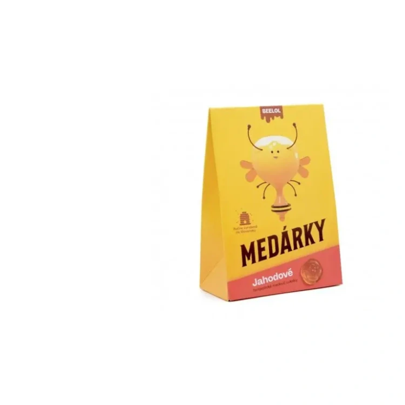 medÁrky – jahodové cukríky 70g (eko balenie) medÁrky – jahodové cukríky 70g (eko balenie)