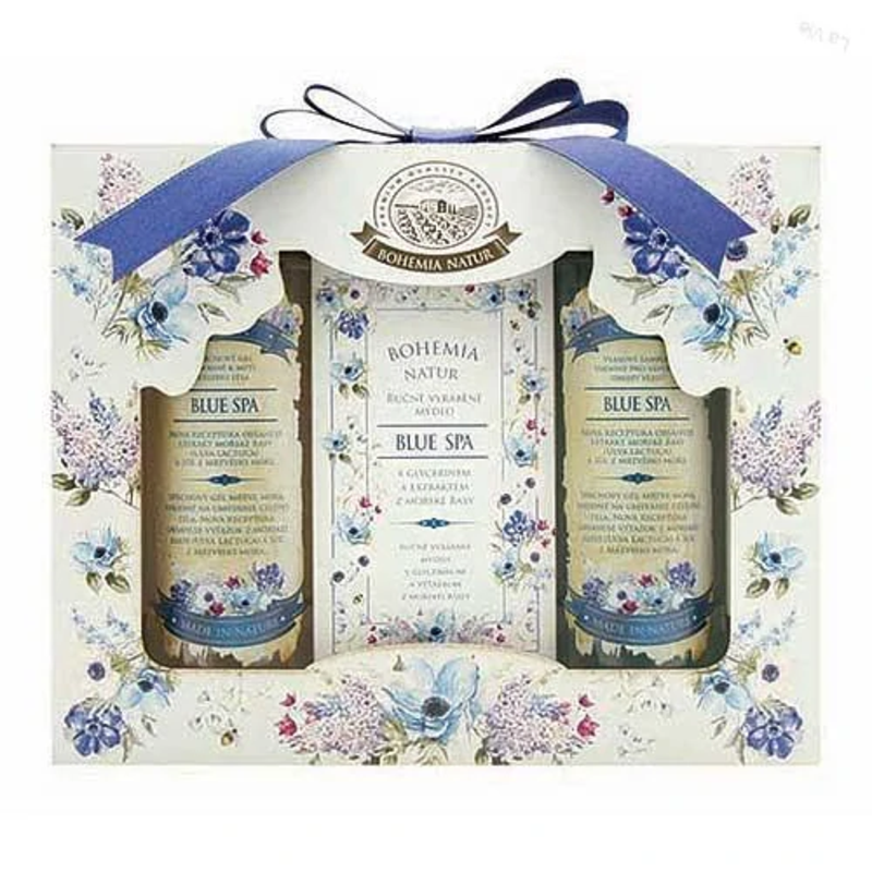 kozmetická súprava blue spa – gél 100 ml, mydlo 100 g a šampón 100 ml kozmetická súprava blue spa – gél 100 ml, mydlo 100 g a šampón 100 ml