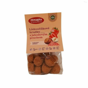 lieskovoorieškové hrudky s jahodovým prachom biopekárna zemanka bio 100g
