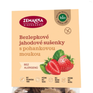 bezlepkové jahodové sušienky s pohánkovou múkou bio biopekárna zemanka 100g
