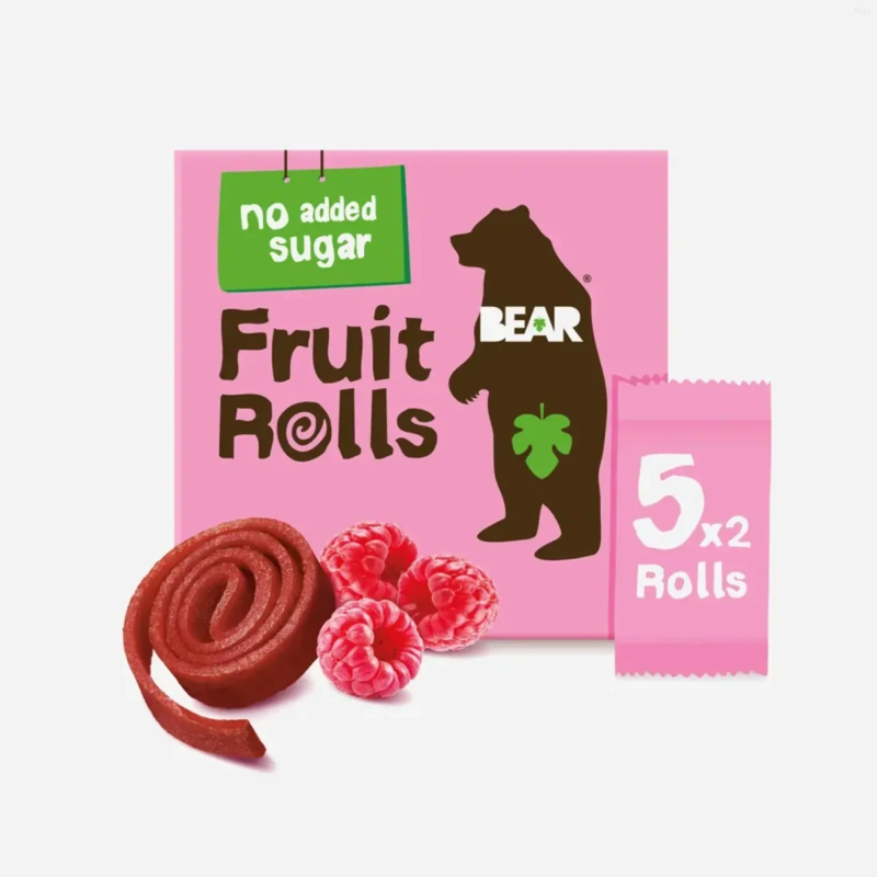 yoyo bear fruit rolls malina ovocné rolované plátky 5x20 g, 100 g yoyo bear fruit rolls malina ovocné rolované plátky 5x20 g, 100 g