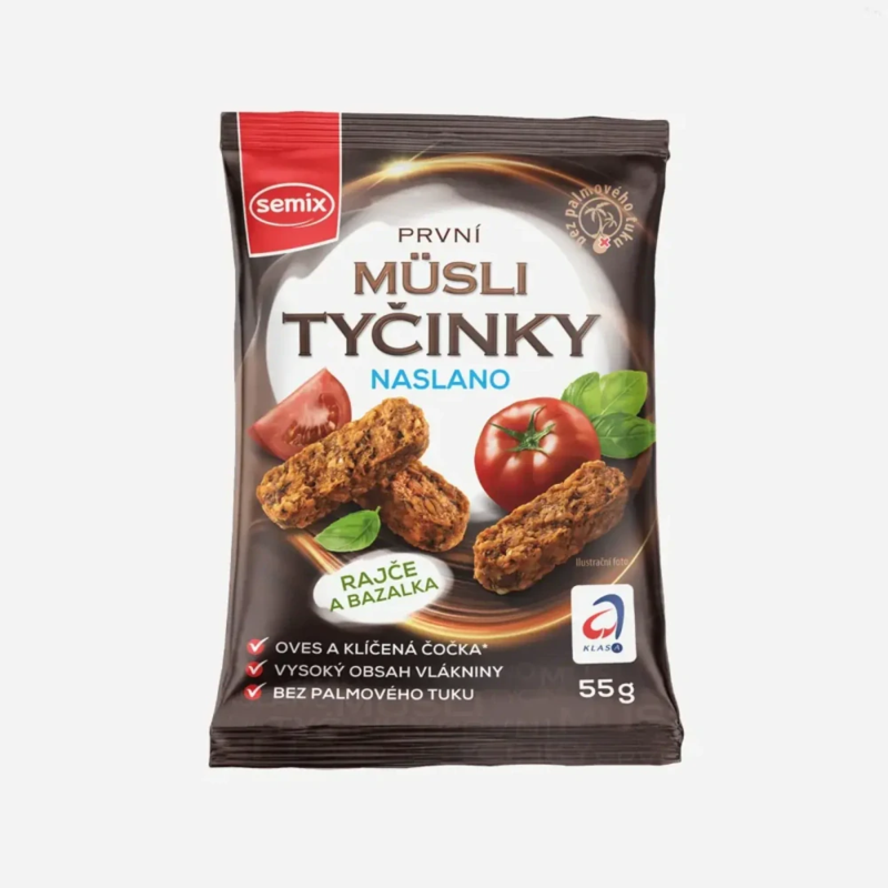 semix müsli tyčinky naslano paradajka a bazalka 55 g semix müsli tyčinky naslano paradajka a bazalka 55 g