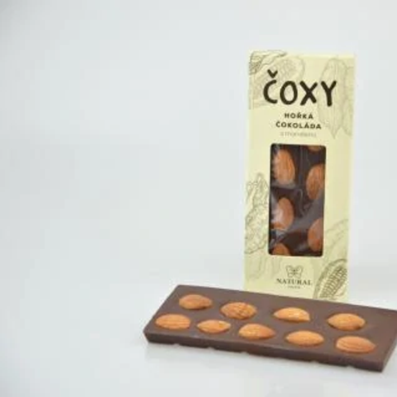 Čoxy horká čokoláda s mandľami a xylitolom natural 50g Čoxy horká čokoláda s mandľami a xylitolom natural 50g