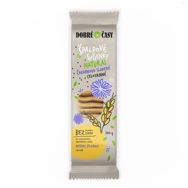 Čakankové sušienky dobré časy natural 100g Čakankové sušienky dobré časy natural 100g