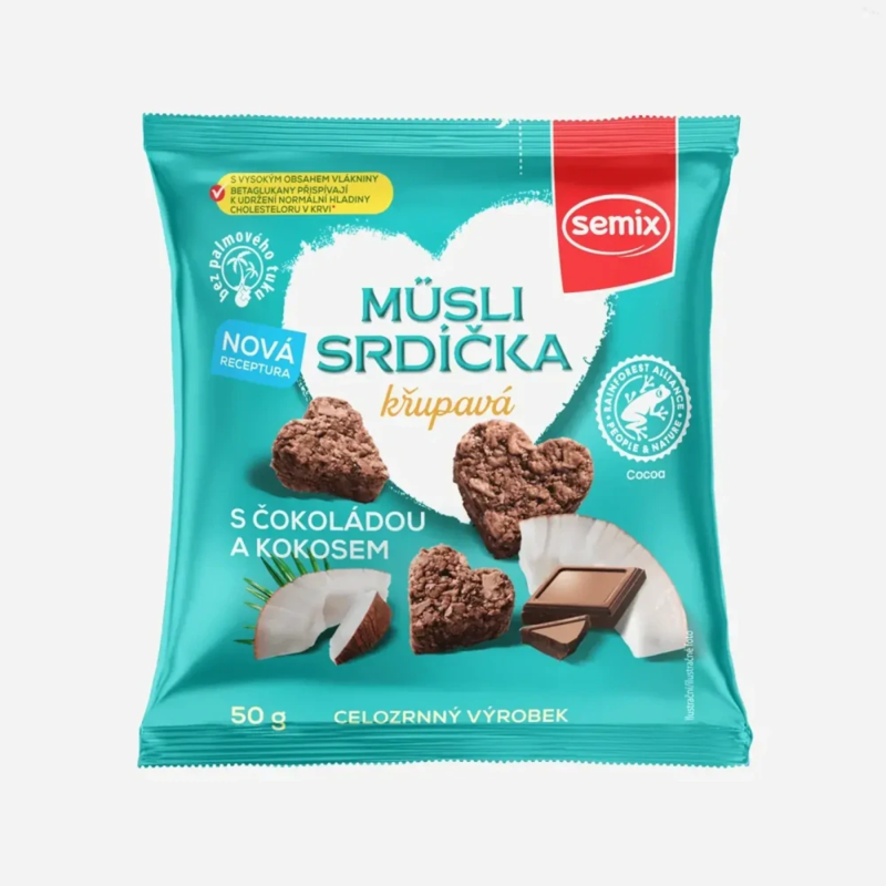 semix müsli srdiečka s čokoládou a kokosom 50 g semix müsli srdiečka s čokoládou a kokosom 50 g