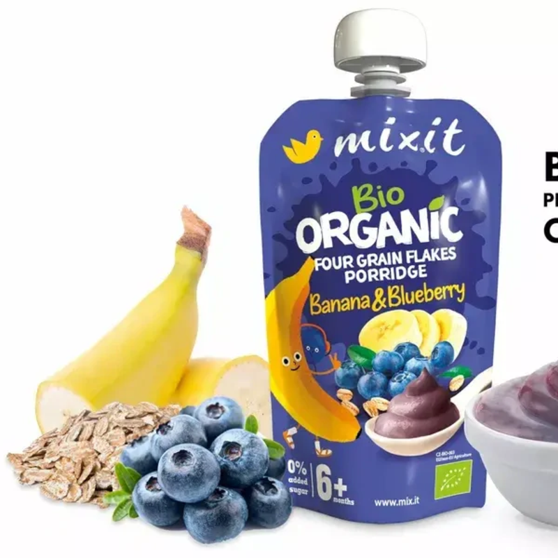 mixit bio kapsička banán a čučoriedka 110g mixit bio kapsička banán a čučoriedka 110g