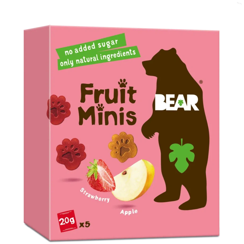 yoyo bear fruit minis jahoda a jablko, 100 g yoyo bear fruit minis jahoda a jablko, 100 g
