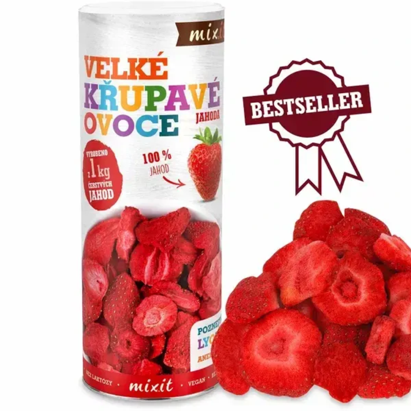 veľké chrumkavé ovocie jahoda 100g veľké chrumkavé ovocie jahoda 100g