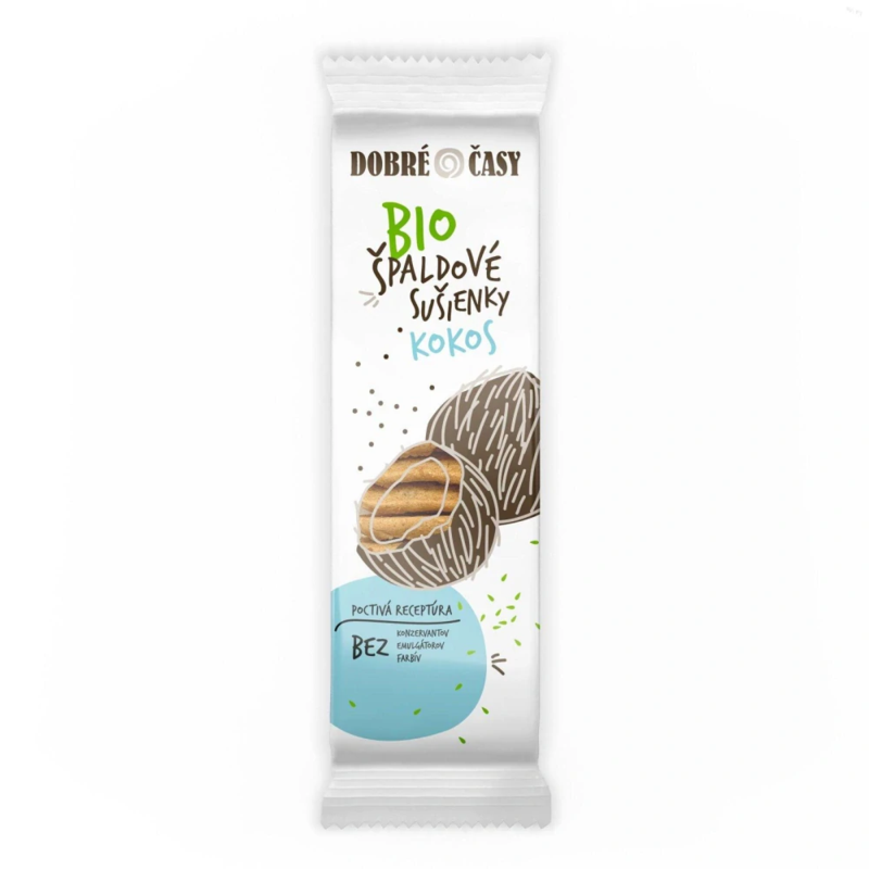 Špaldové sušienky dobré časy kokos bio 100g Špaldové sušienky dobré časy kokos bio 100g
