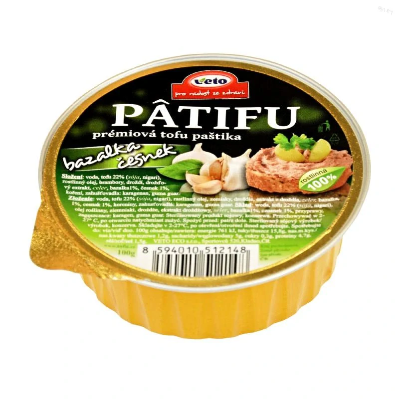 paštéta patifu bazalka a cesnak 100 g veto eco paštéta patifu bazalka a cesnak 100 g veto eco