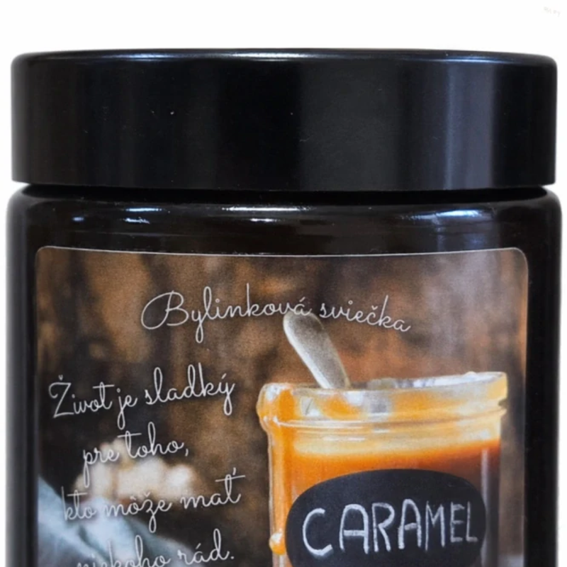 bylinková sviečka karamel bylinková sviečka karamel