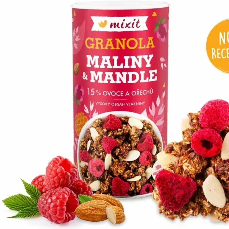 granola z pece maliny a mandle granola z pece maliny a mandle