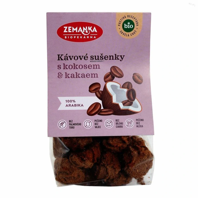 kávové sušienky s kokosom biopekárna zemanka bio 100g kávové sušienky s kokosom biopekárna zemanka bio 100g