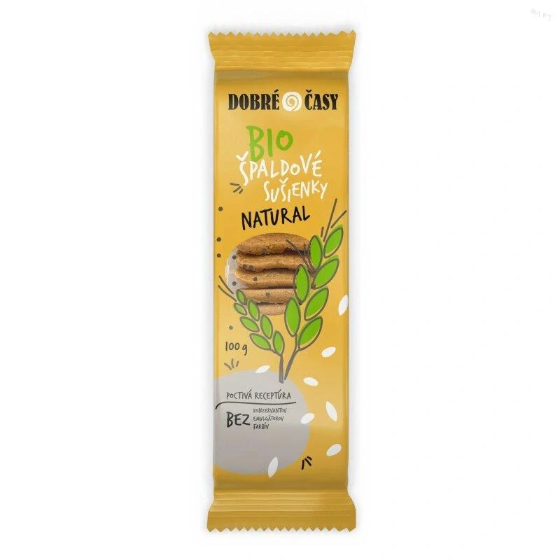 Špaldové sušienky dobré časy natural bio 100g Špaldové sušienky dobré časy natural bio 100g