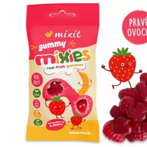 ovocné mixies jahoda & banán prírodné želé cukríky